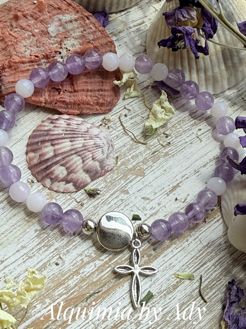 SUMMER + dainty Amethyst beaded colorful bracelet